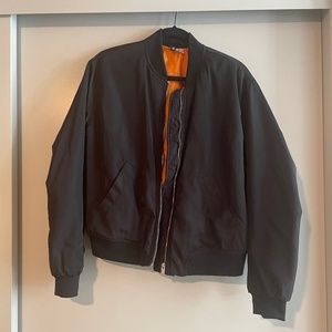 H&M womens black bomber jacket M